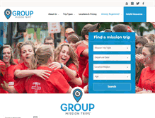 Tablet Screenshot of groupmissiontrips.com